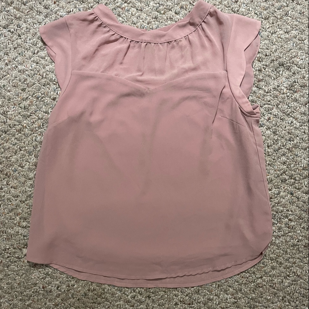 Pink Scalloped Chiffon Blouse - Monteau